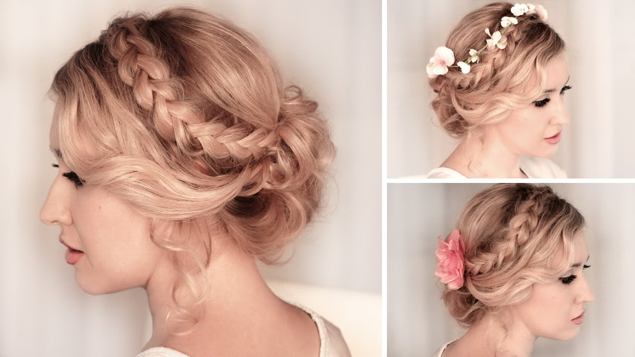 Prom Hairstyles Medium Length Hair
 Braided updo hairstyle for BACK TO SCHOOL everyday party