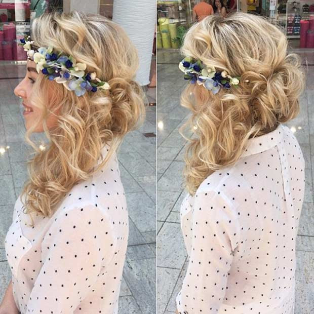 Prom Hairstyles With Flowers
 21 Pretty Side Swept Hairstyles for Prom