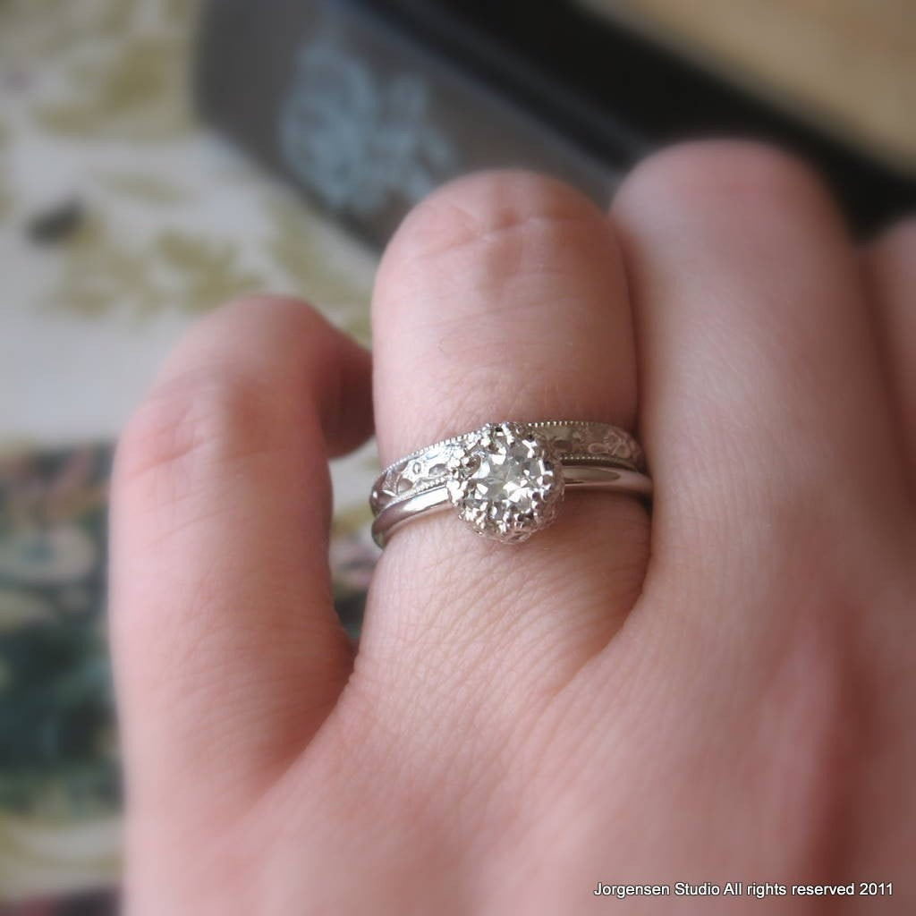 Promise Ring Engagement Ring Wedding Ring
 Handmade Engagement Ring or Promise Ring White Topaz Sterling