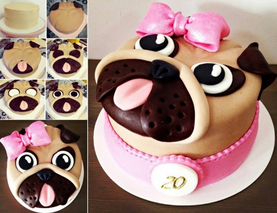 Pug Birthday Cake
 Wonderful DIY Cute Pug Cake