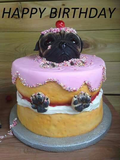 Pug Birthday Cake
 Pug cake … in 2019