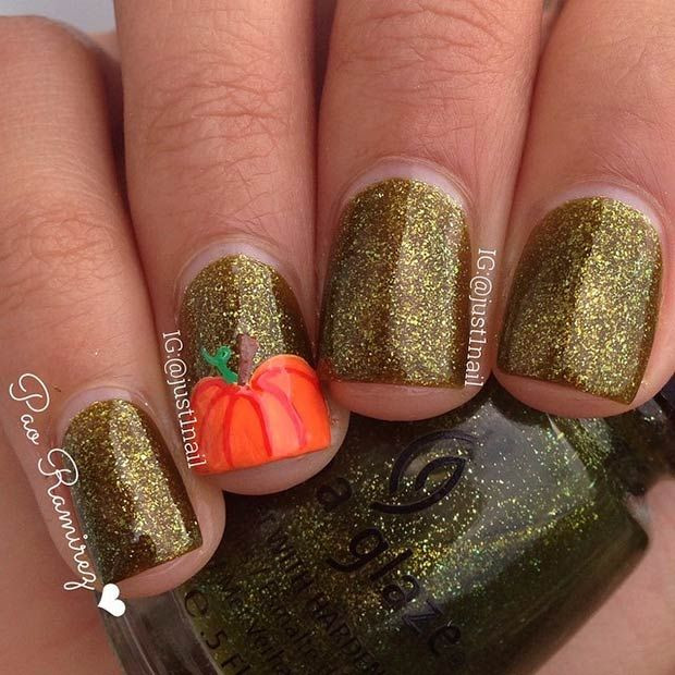 Pumpkin Nail Designs
 Girls Prepare to Be Envy With These 12 Cutest