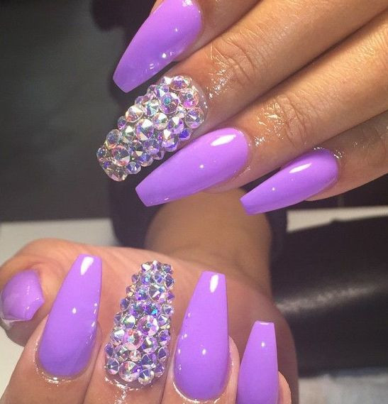 Purple Glitter Acrylic Nails
 Pin by Maggie on Claws
