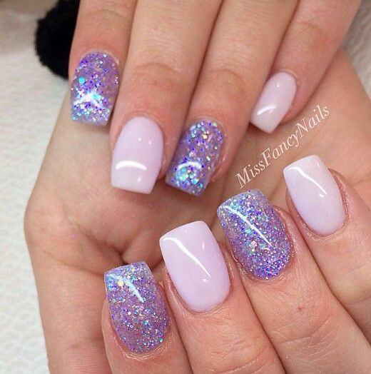 Purple Glitter Acrylic Nails
 The 25 best Purple glitter nails ideas on Pinterest