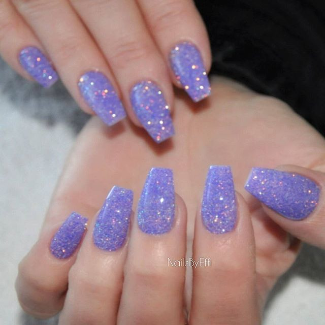 Purple Glitter Acrylic Nails
 Instagram Post by Effi Theodora nailsbyeffi