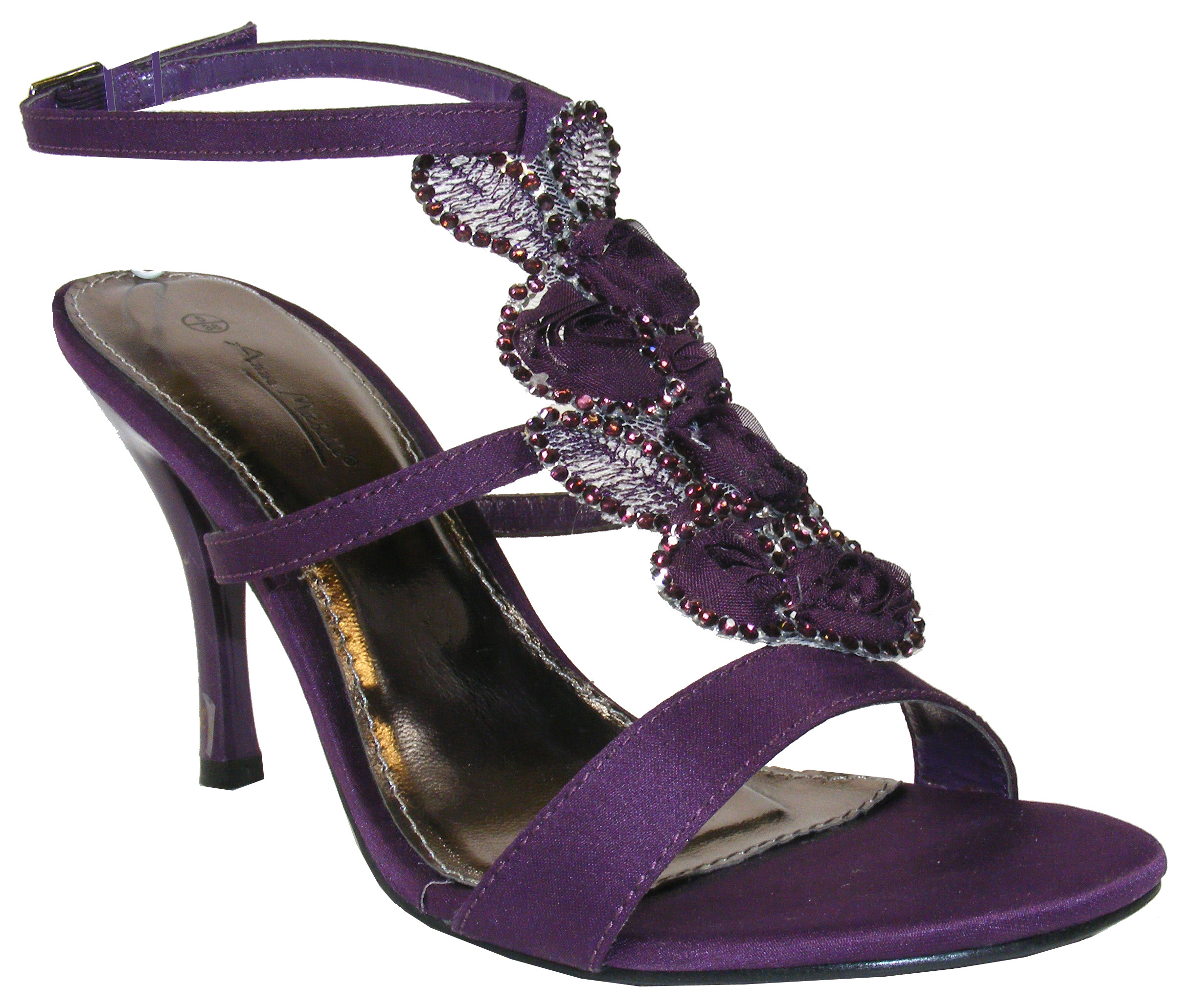 Purple Shoes For Wedding
 NEW La s Plum Purple Satin Flowery Diamante