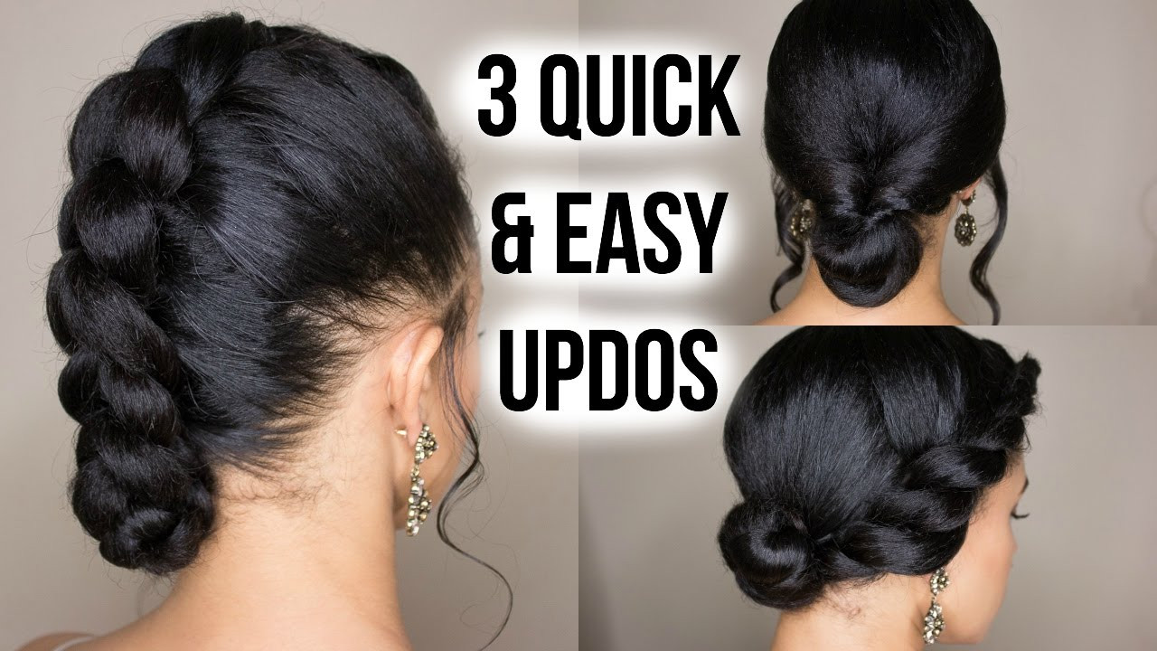 Quick And Easy Updo Hairstyles
 3 Quick & Easy Updo Hairstyles on Straightened Natural