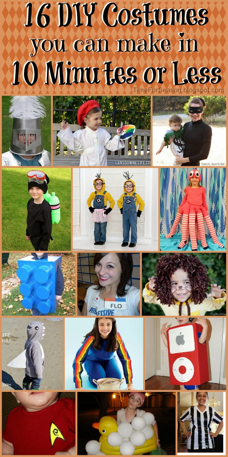Quick DIY Costumes
 16 DIY Costumes in 10 Minutes or Less