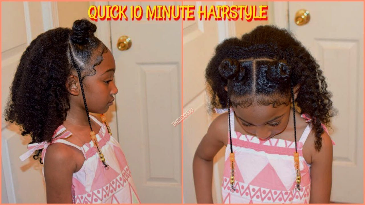 Quick Natural Hairstyles For Long Hair
 Quick Easy 10 Minute Kids Girls Natural Hairstyles BACK