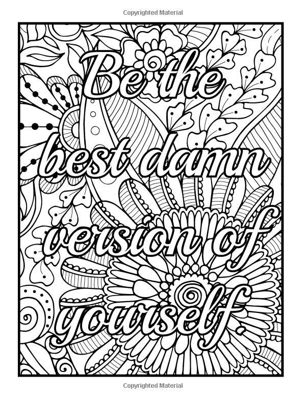 Quotes Coloring Pages For Adults
 Amazon Be F cking Awesome and Color An Adult