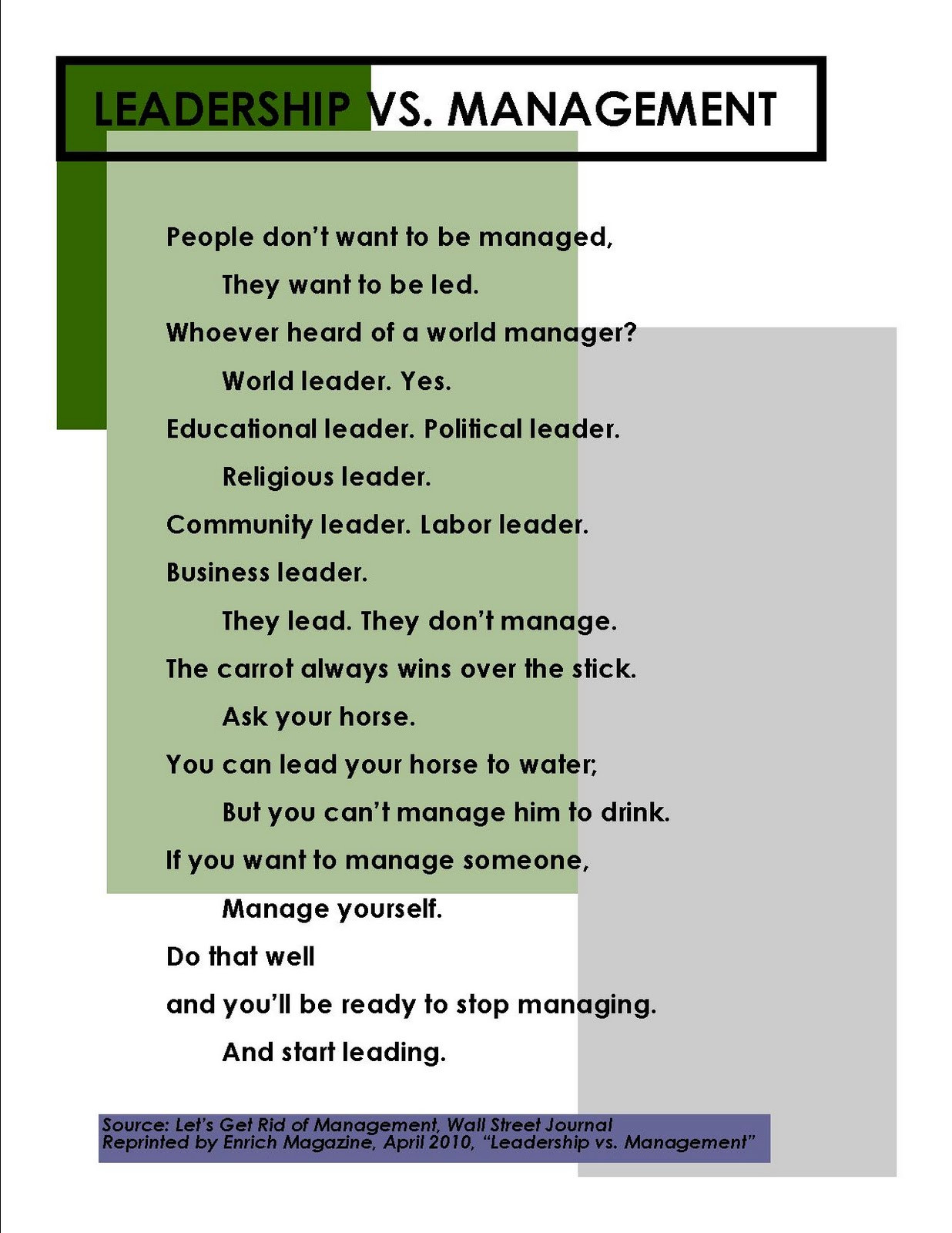 Quotes On Management And Leadership
 Leadership Vs Management Quotes QuotesGram