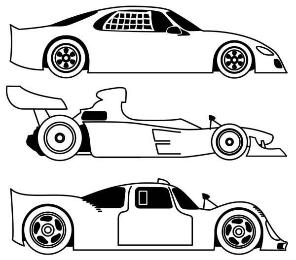 Race Car Coloring Pages Printable Free
 Three Different Race Car Coloring Page Free & Printable