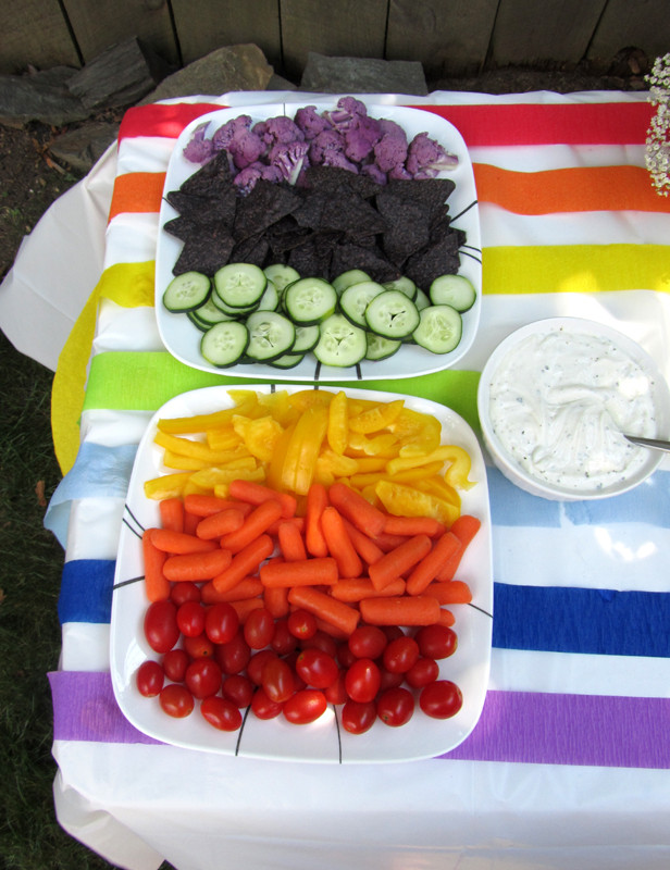 Rainbow Party Ideas Food
 from house to home Rainbow Birthday Party