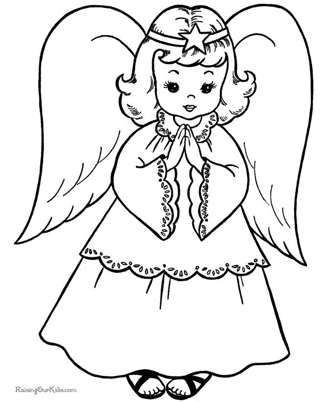 Raising Our Kids.Com Coloring Pages
 Free Printable Christmas Coloring Sheets Christmas Angel