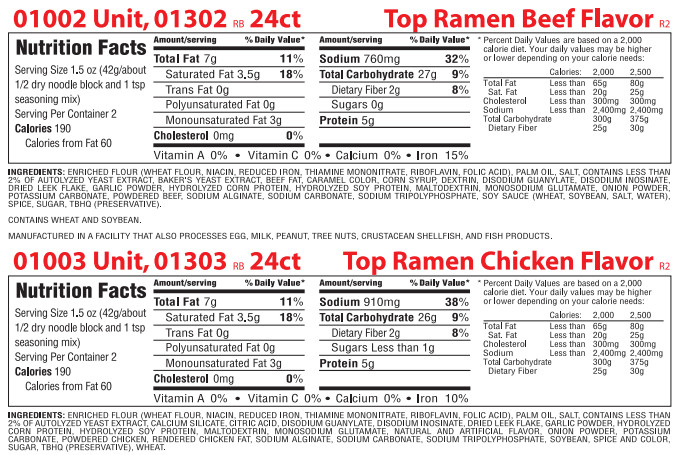 Ramen Noodles Nutrition Label
 What s REALLY in the Popular Instant Ramen Noodles