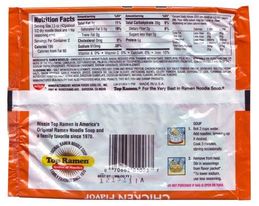 Ramen Noodles Nutrition Label
 Linda Hensley "Fuel" & Giveaway