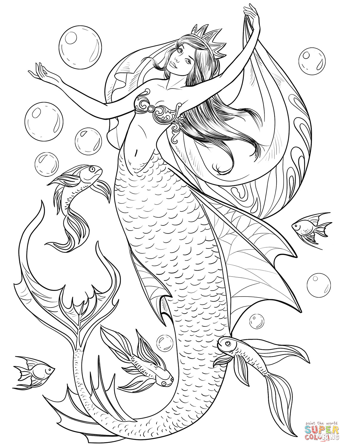 magnifique-coloriage-sirene-facile-images-mermaid-coloring-pages-my