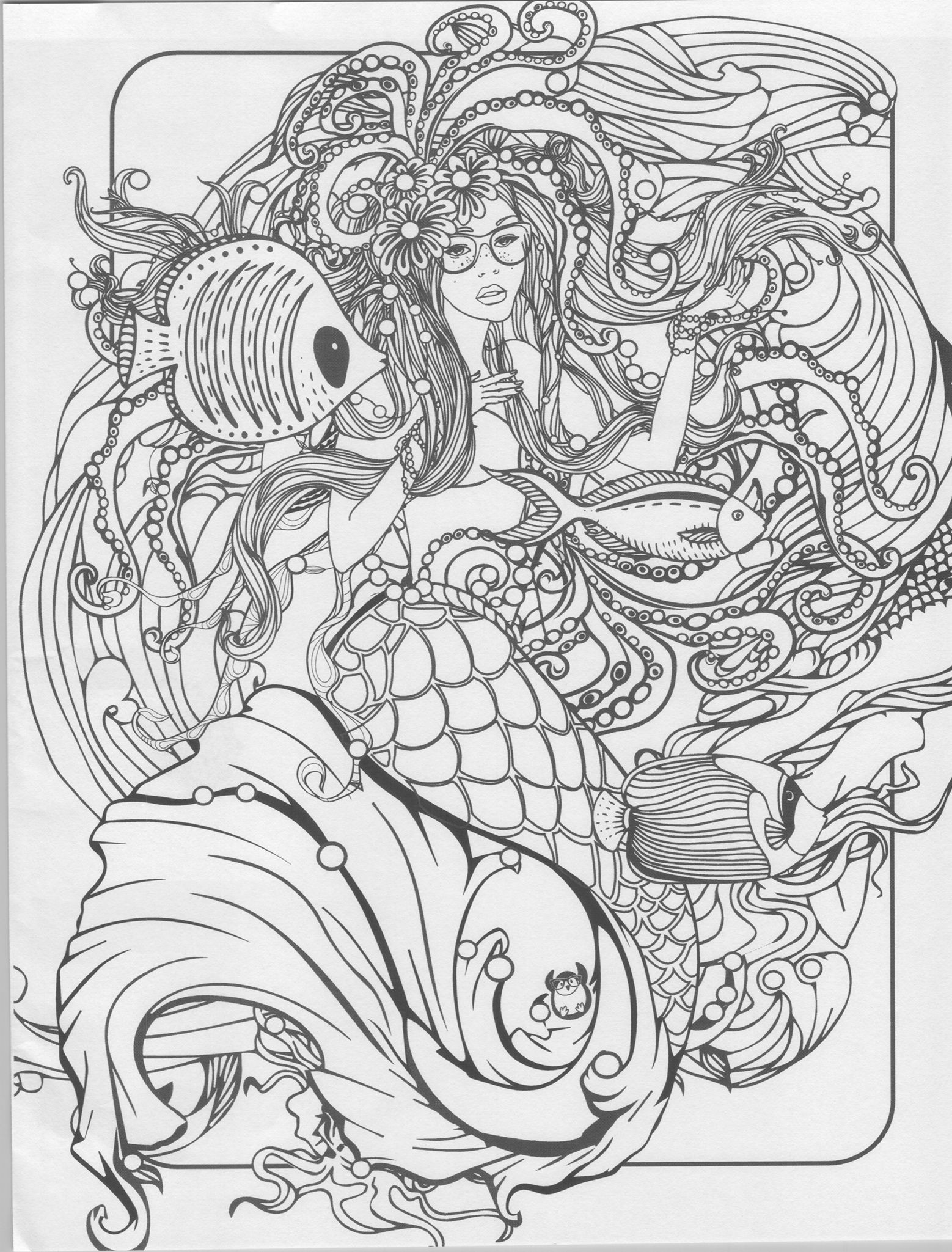 free printable mermaid coloring pages for adults free printable - the ...
