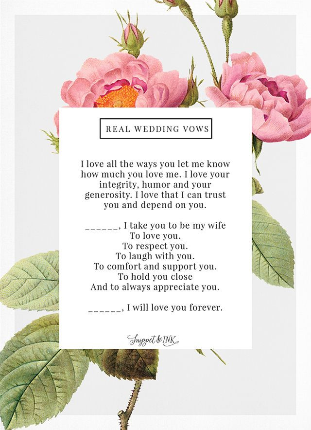 Realistic Wedding Vows
 Real Wedding Vows that are Thoughtful & Simple