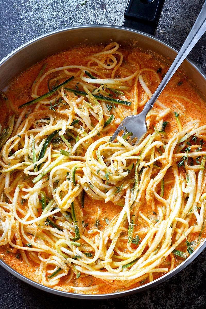 Recipe With Spaghetti Noodles
 Zucchini Noodles in Creamy Tomato Sauce Recipe — Eatwell101