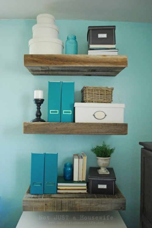 Reclaimed Wood Shelves DIY
 DIY Reclaimed Wood Floating Shelves Shelterness