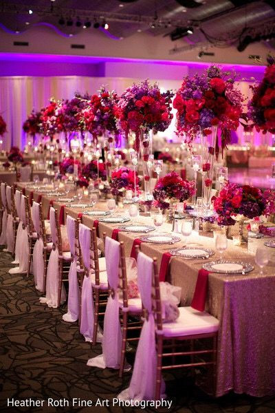 Red And Purple Wedding Theme
 A Gorgeous Pink Red & Purple Wedding Reception Decor By