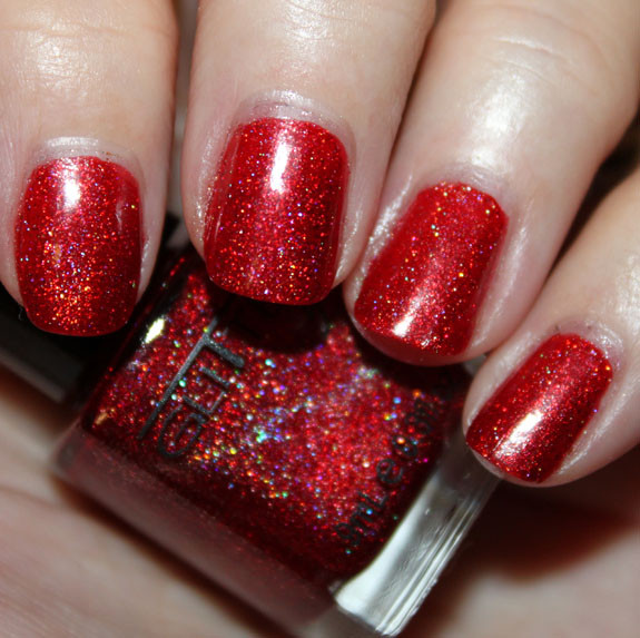 Red Nails With Glitter
 Glitter Gal 3D Holo & Sparkle Nail Polish Swatches s