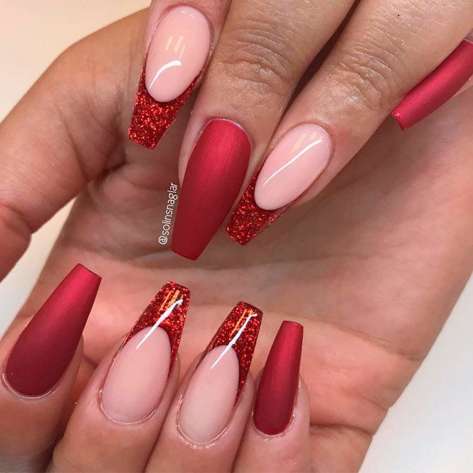 Red Nails With Glitter
 Red Nails To Inspire Your Next Manicure