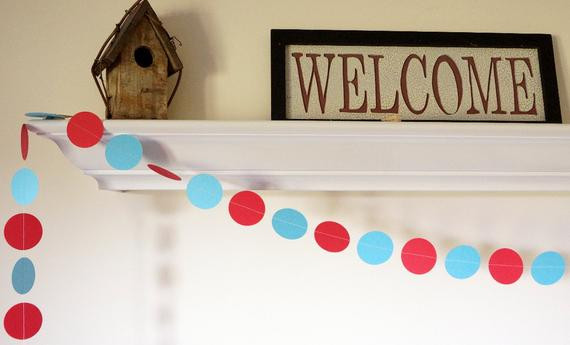 Red White And Blue Graduation Party Ideas
 Red and Blue Paper Garland Graduation Decorations Birthday