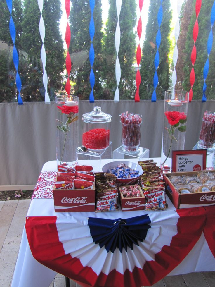 Red White And Blue Graduation Party Ideas
 Birthday Party Coke Cola favors 4th of July theme red