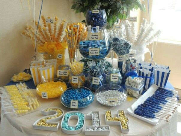 Red White And Blue Graduation Party Ideas
 My graduation event Yellow blue and white candy buffet