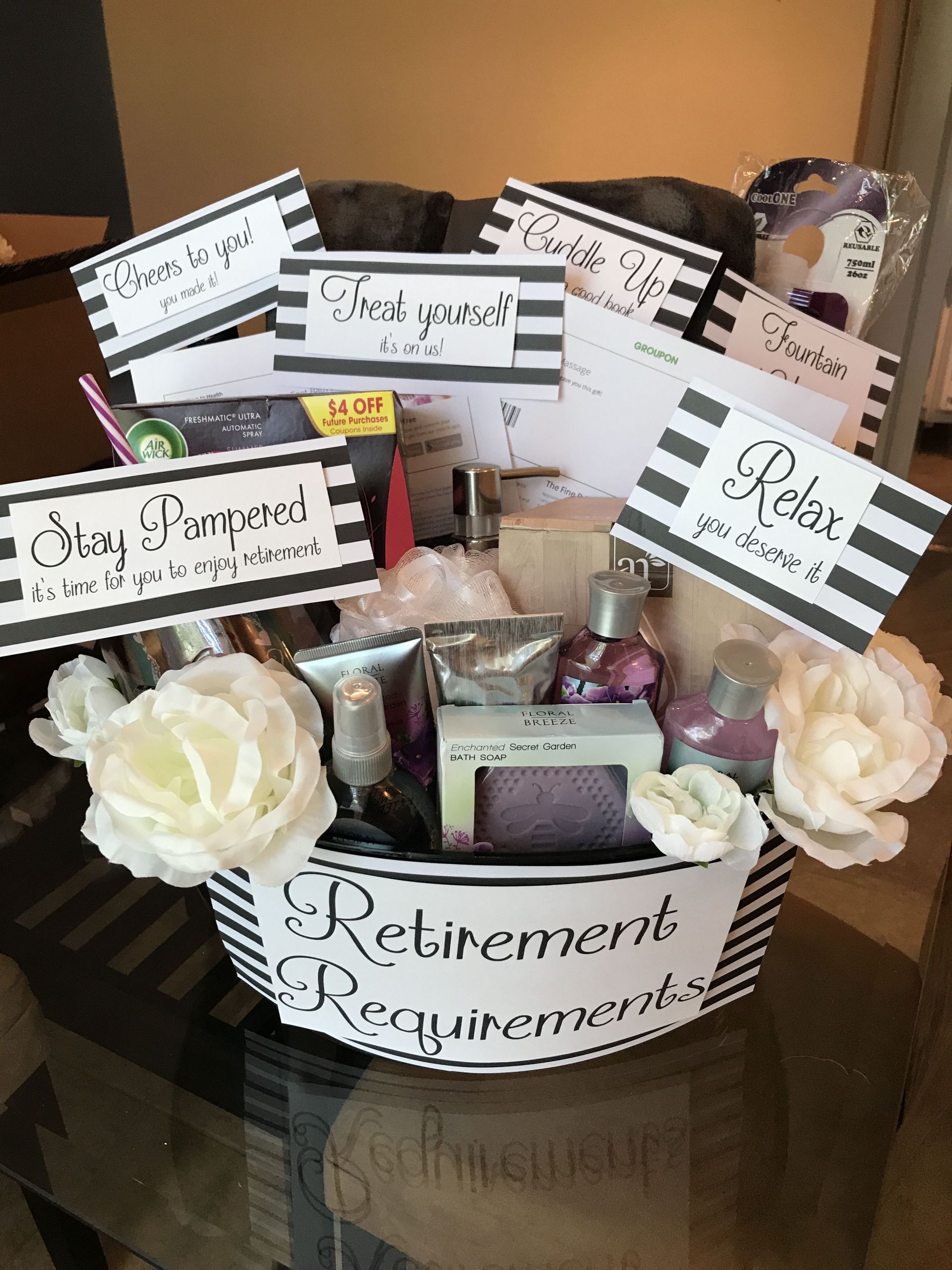 Retirement Party Gifts Ideas
 Retirement Requirements Basket