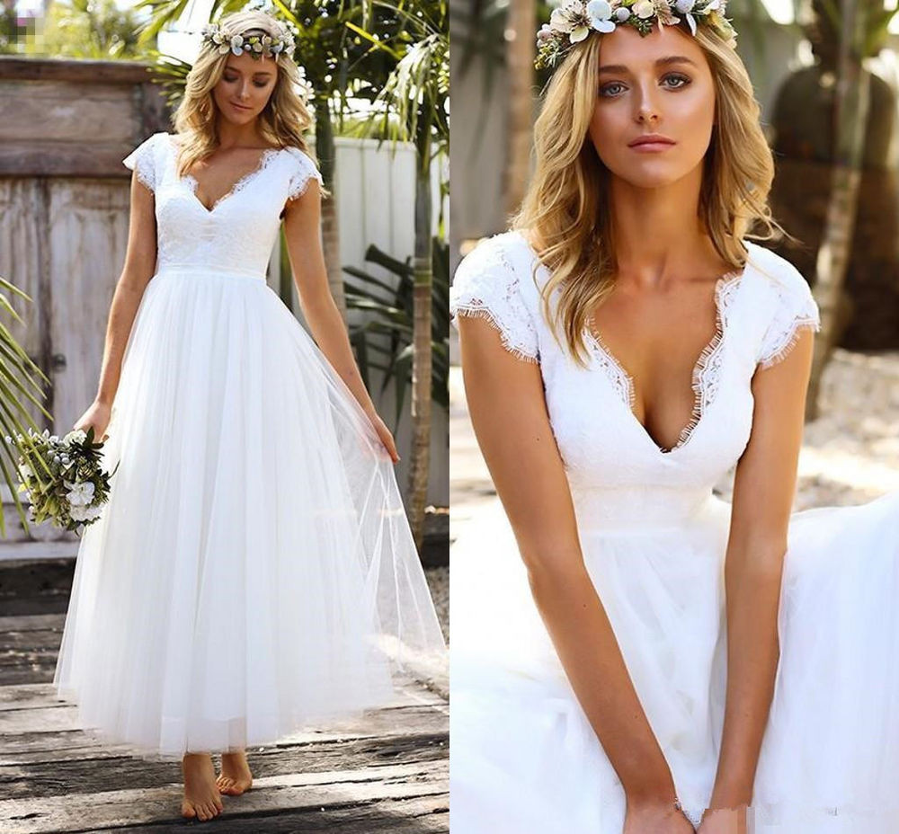 Retro Wedding Gowns
 50 s 60 s Retro Vintage Tea Length Wedding Dress Cap