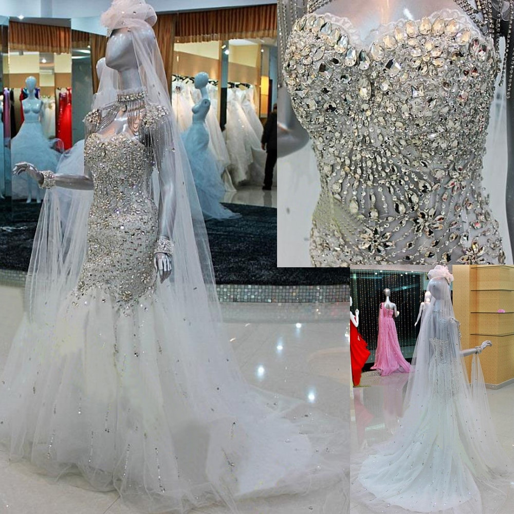 Rhinestone Wedding Dresses
 Aliexpress Buy Real Picture Korean Crystal