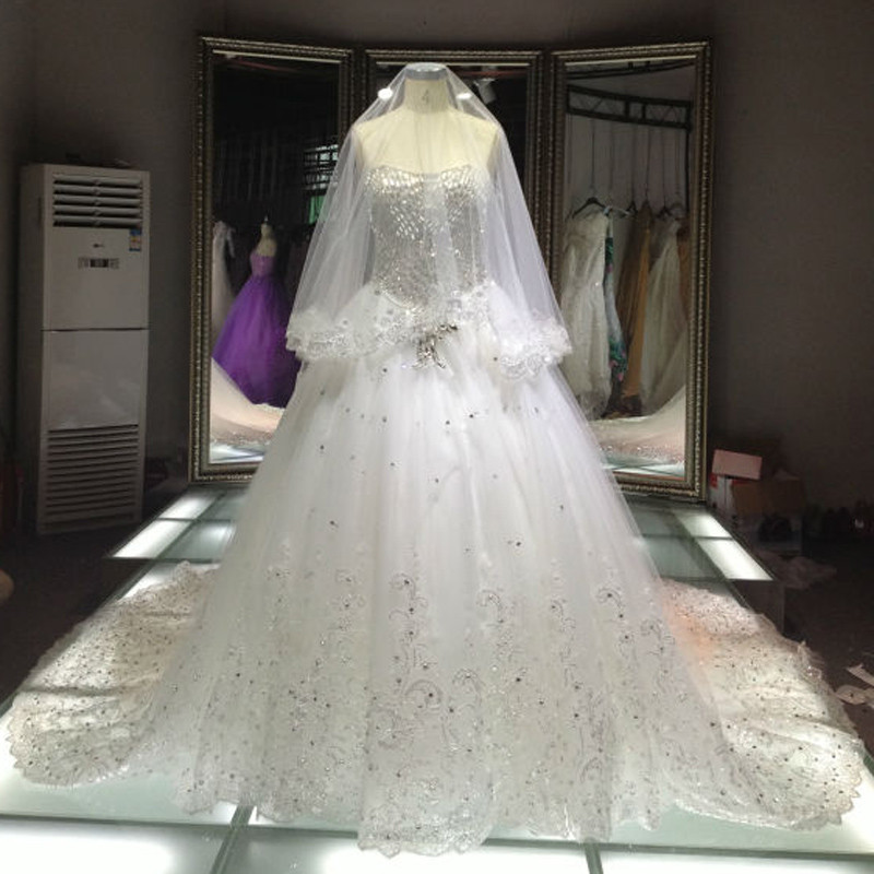 Rhinestone Wedding Dresses
 Aliexpress Buy Luxury Ball Gown Beaded Rhinestone