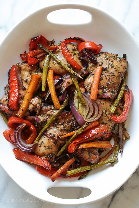 Roasted Chicken And Vegetable Recipe
 Balsamic Chicken with Roasted Ve able Recipe