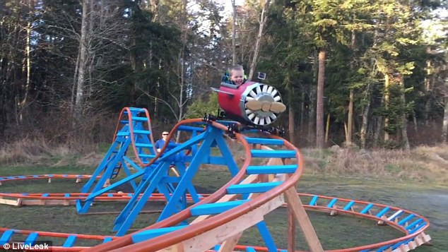 Roller Coaster In Backyard
 Father builds his toddler a backyard ROLLER COASTER