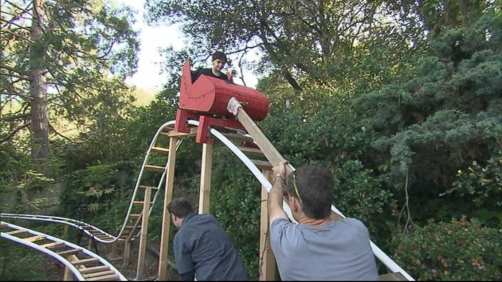Roller Coaster In Backyard
 Dad Builds Roller Coaster in Backyard Video ABC News