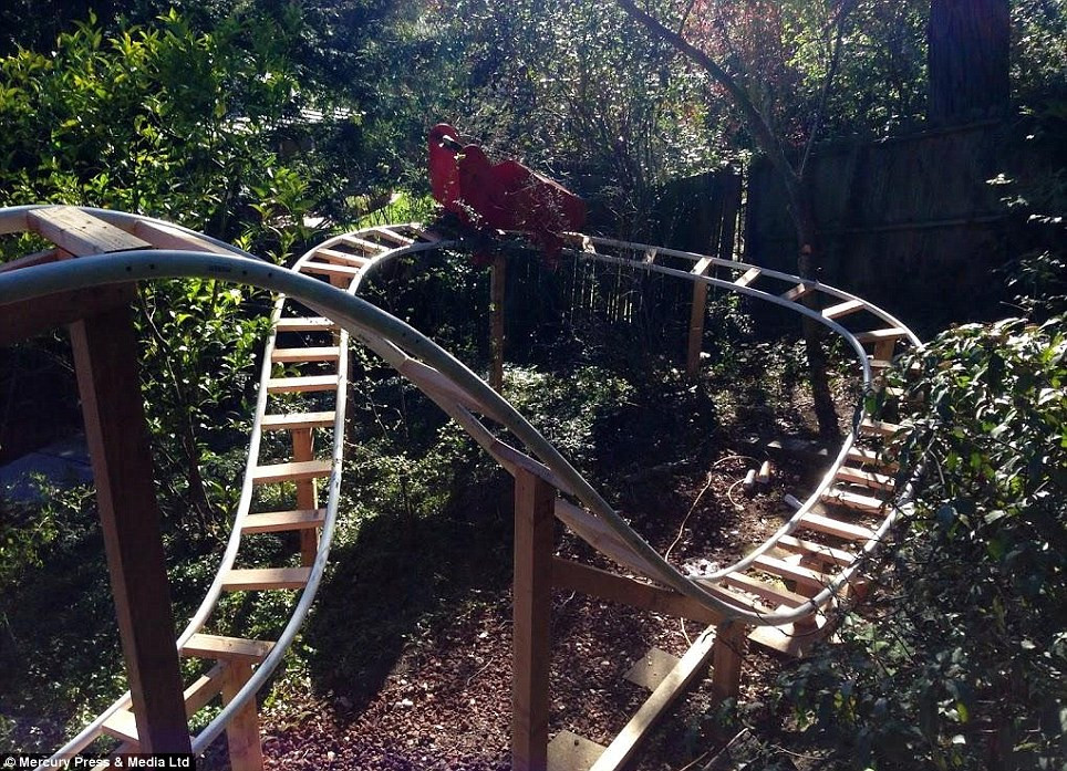 Roller Coaster In Backyard
 Californian man builds roller coaster in his BACK GARDEN