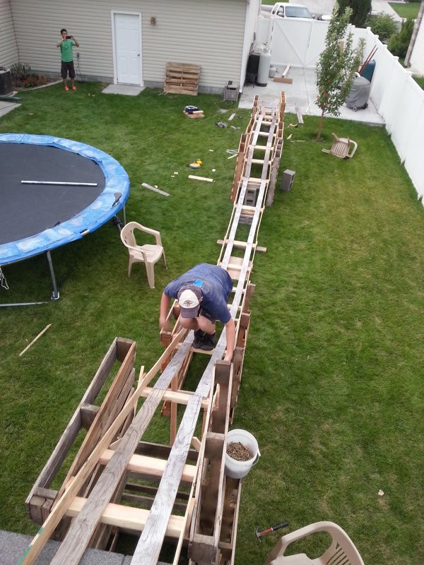 Roller Coaster In Backyard
 Teen Boys Build 50 Foot Long Backyard Roller Coaster For