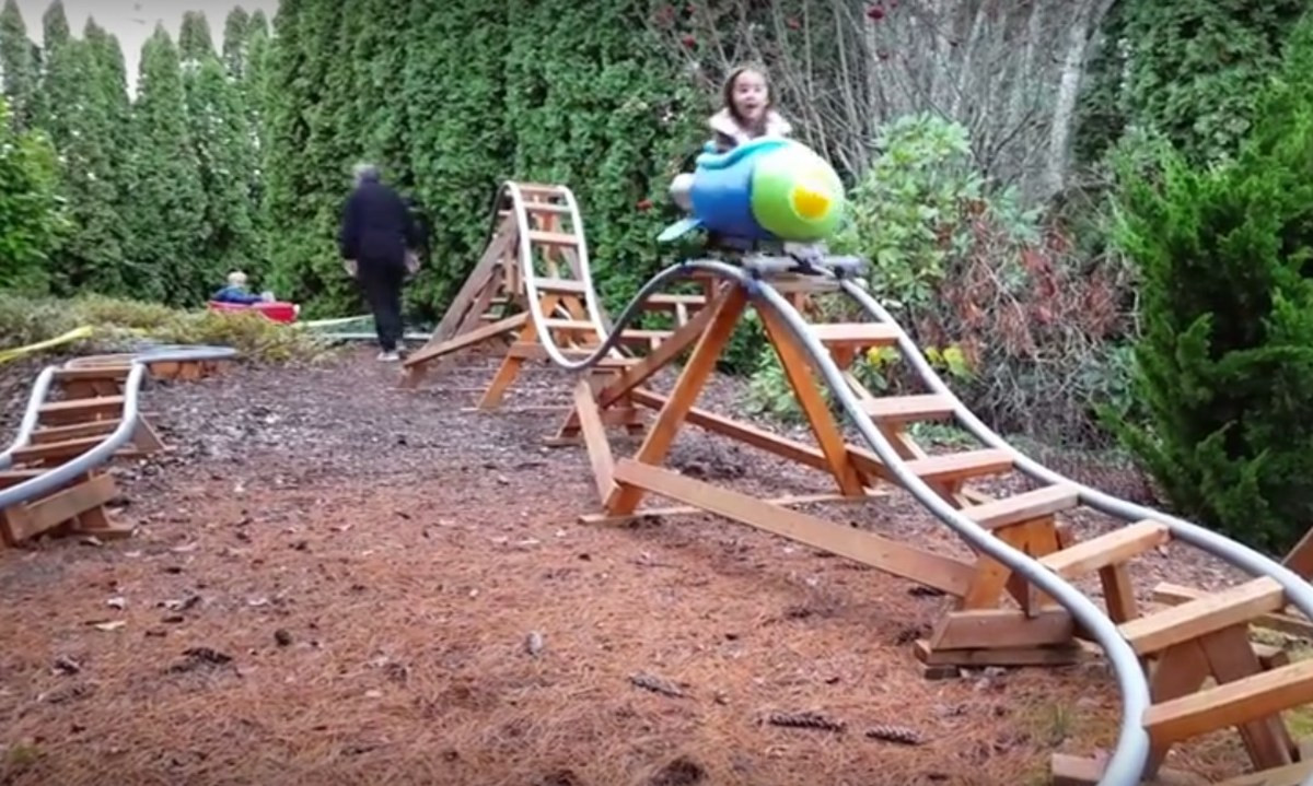 Roller Coaster In Backyard
 Grandad Builds Amazing Roller Coaster In Backyard Video
