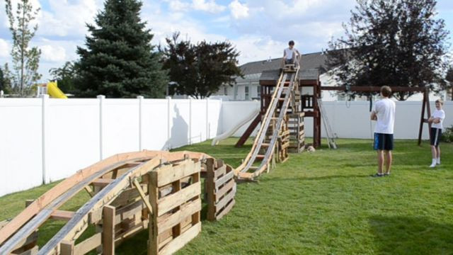 Roller Coaster In Backyard
 Teen Boys Build 50 Foot Long Backyard Roller Coaster For
