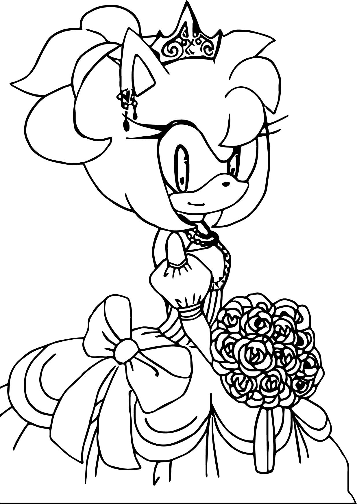 Rose Coloring Pages For Girls
 Amy Rose Wedding Girl Coloring Page