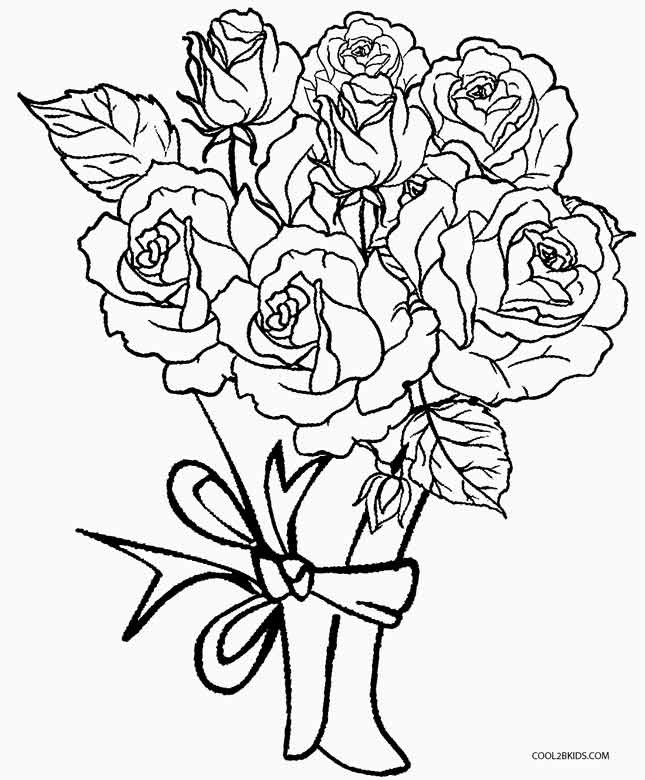 Rose Coloring Pages For Kids
 Printable Rose Coloring Pages For Kids