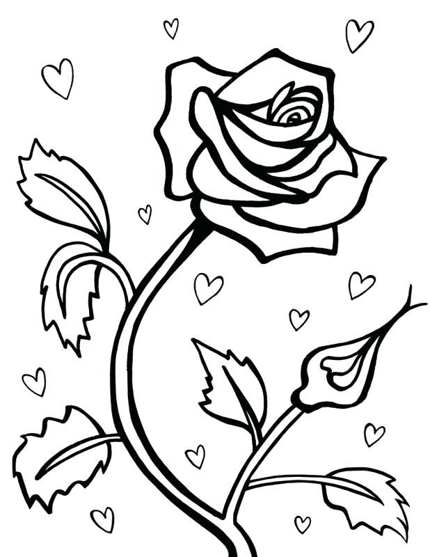 Rose Coloring Pages For Kids
 Roses and Hearts Coloring Pages Best Coloring Pages For Kids