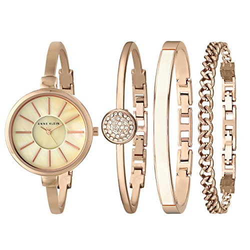 Rose Gold Watch And Bracelet Set
 Anne Klein Women s AK 1470RGST Rose Gold Tone Bangle Watch