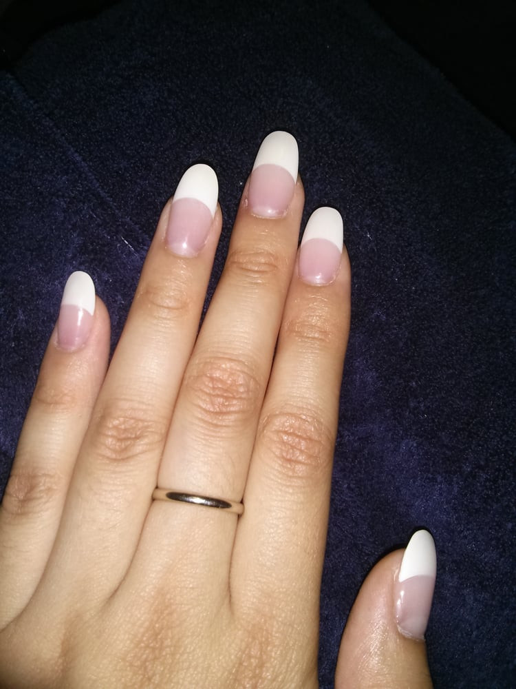 Round Tip Nail Designs
 french tip round acrylic nails by Lee  Yelp