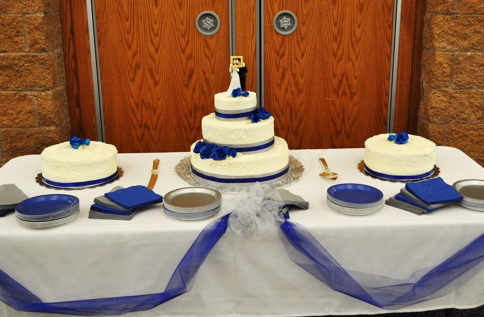 Royal Blue And Silver Wedding Cakes
 CakeJoy Royal Blue and Silver Wedding