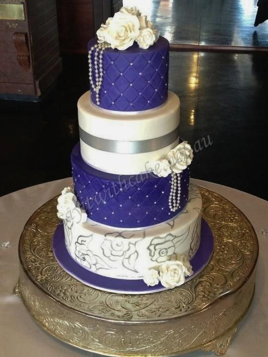 Royal Blue And Silver Wedding Cakes
 Royal blue and silver wedding cakes idea in 2017