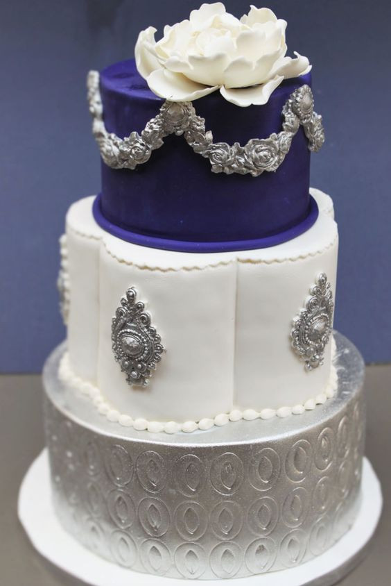 Royal Blue And Silver Wedding Cakes
 350 best images about Silver Cakes on Pinterest